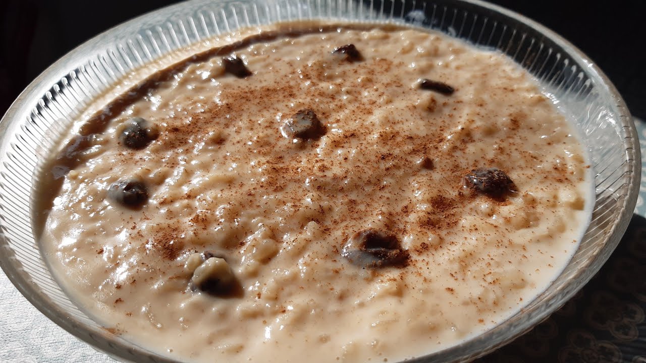arroz con leche y pasas
