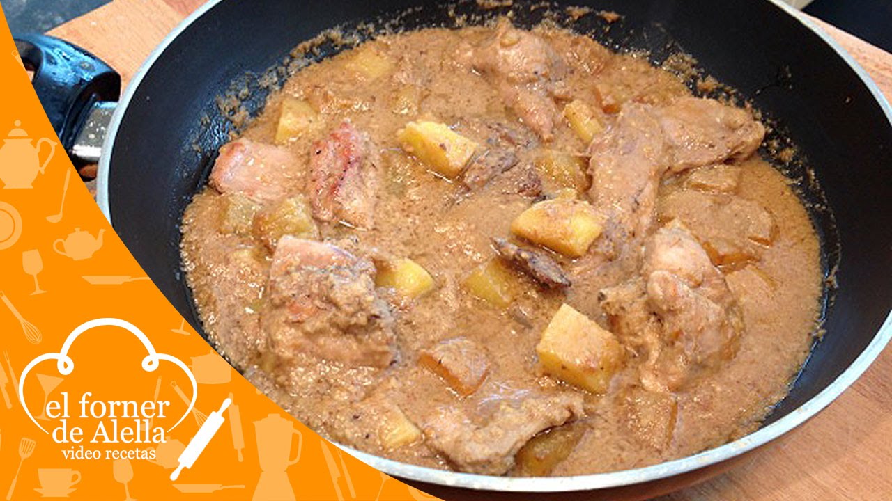 conejo en salsa de almendras