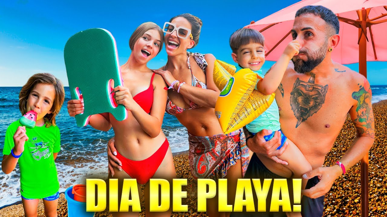 la familia en la playa